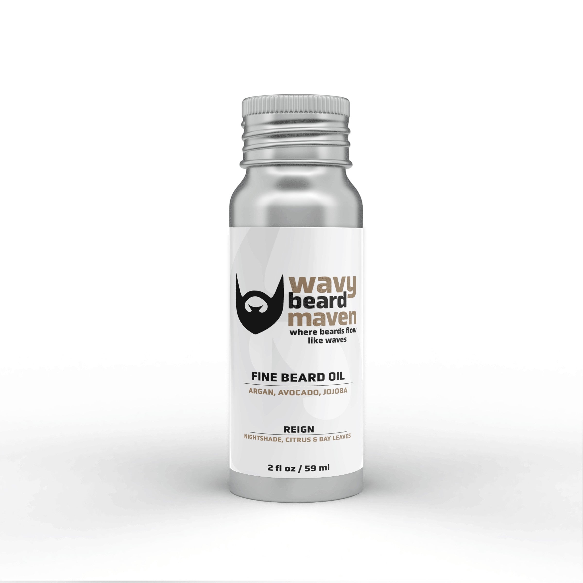Wavy Beard Maven Reign Premium Beard Oil with Argan, Avocado, Jojoba for men. 2 fl oz.